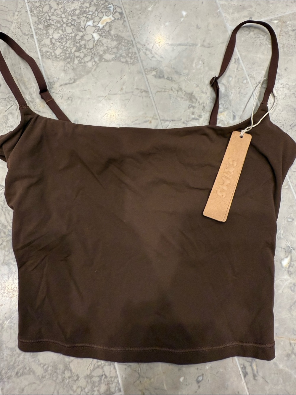 SKIMS Brown Adjustable Strap Camisole